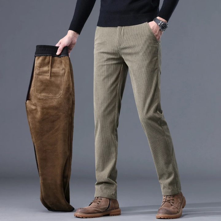 Lune London | Cotton corduroy trousers for men, lined with fleece - Winter