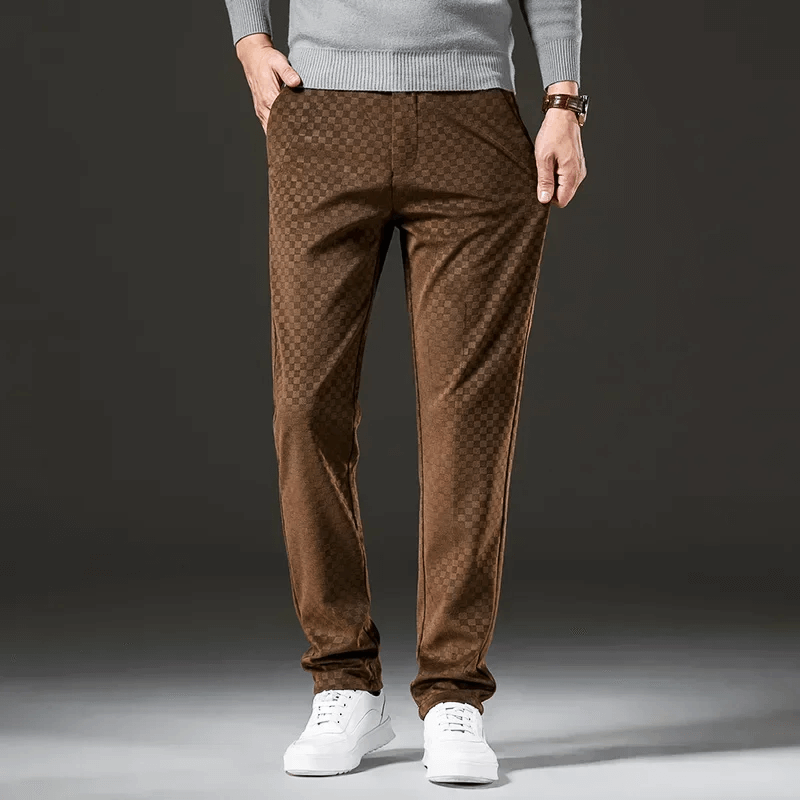 Lune London | Corduroy trousers for men - High waist, Checked