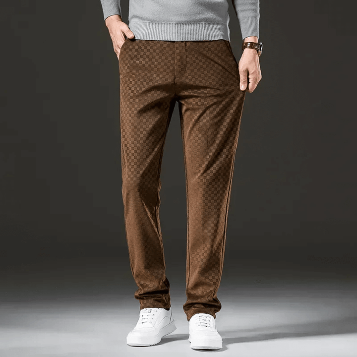 Lune London | Corduroy trousers for men - High waist, Checked