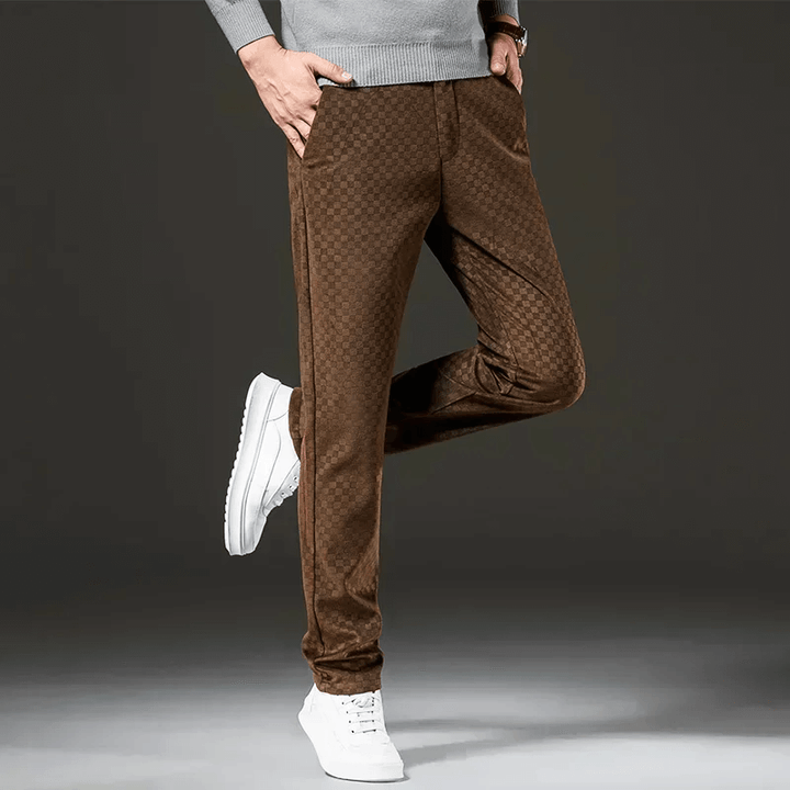 Lune London | Corduroy trousers for men - High waist, Checked
