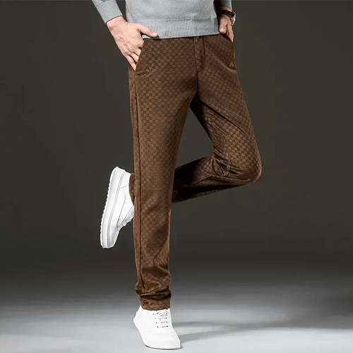 Lune London | Corduroy trousers for men - High waist, Checked