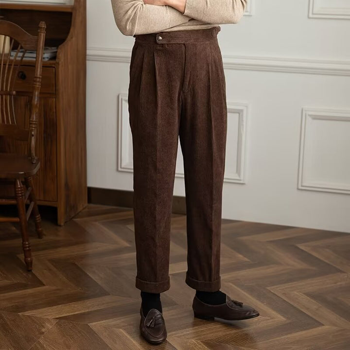 Lune London | Corduroy pants for men - High waist, Pleated front