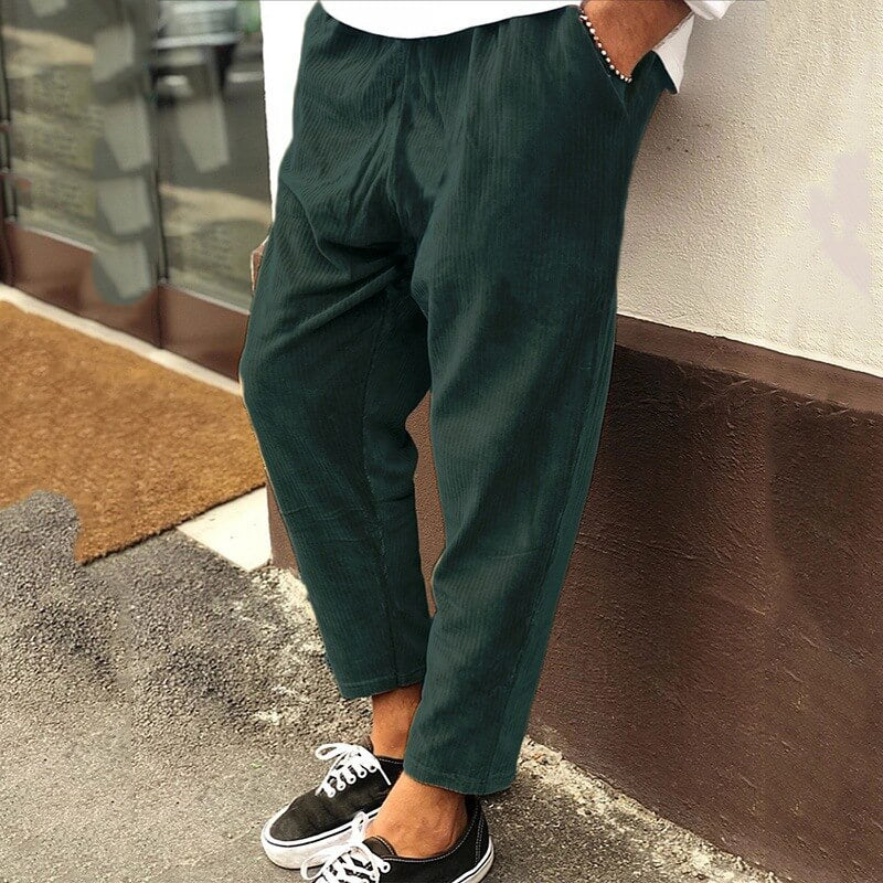 Lune London | Corduroy Pants for Men, Loose Fit - Ankle Length