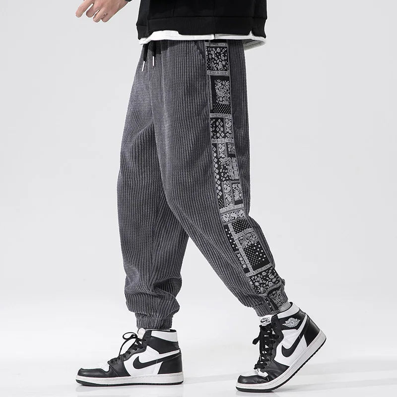 Lune London | Corduroy pants for men, patterned stripes - jogger style