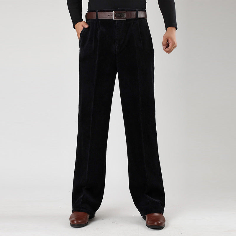 Lune London | Corduroy pants for men - Wide-cut pleated trousers