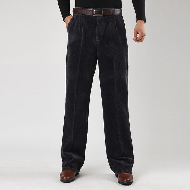 Lune London | Corduroy pants for men - Wide-cut pleated trousers