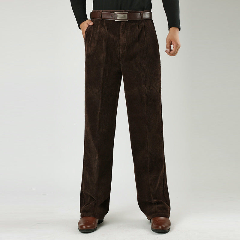Lune London | Corduroy pants for men - Wide-cut pleated trousers