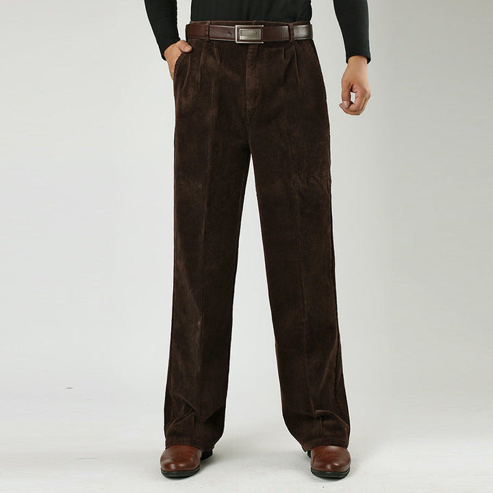 Lune London | Corduroy pants for men - Wide-cut pleated trousers