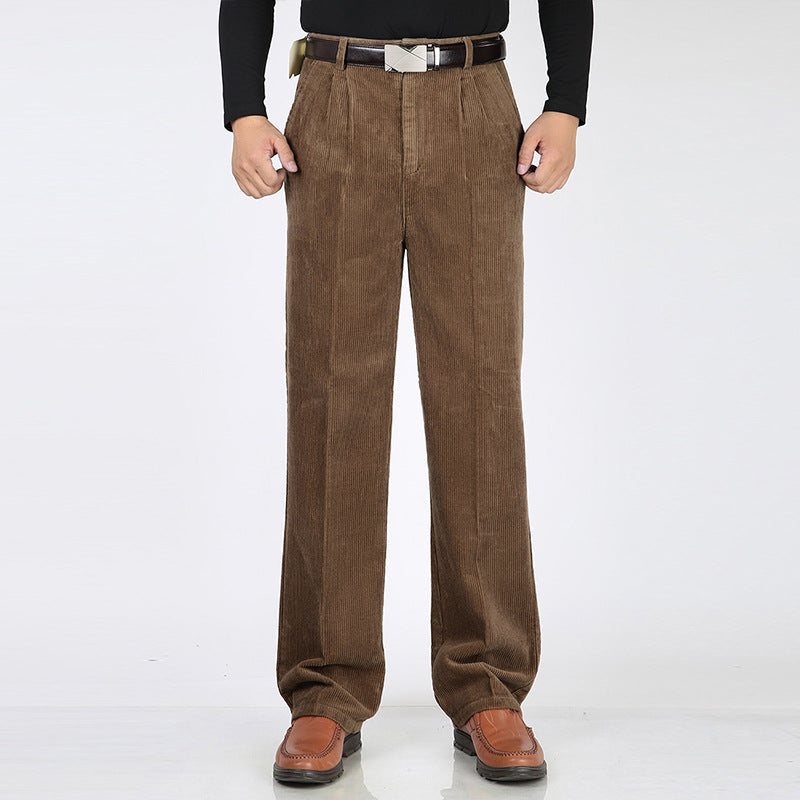 Lune London | Corduroy pants for men - Wide-cut pleated trousers