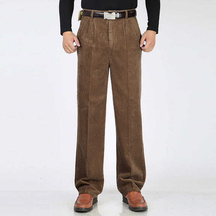Lune London | Corduroy pants for men - Wide-cut pleated trousers