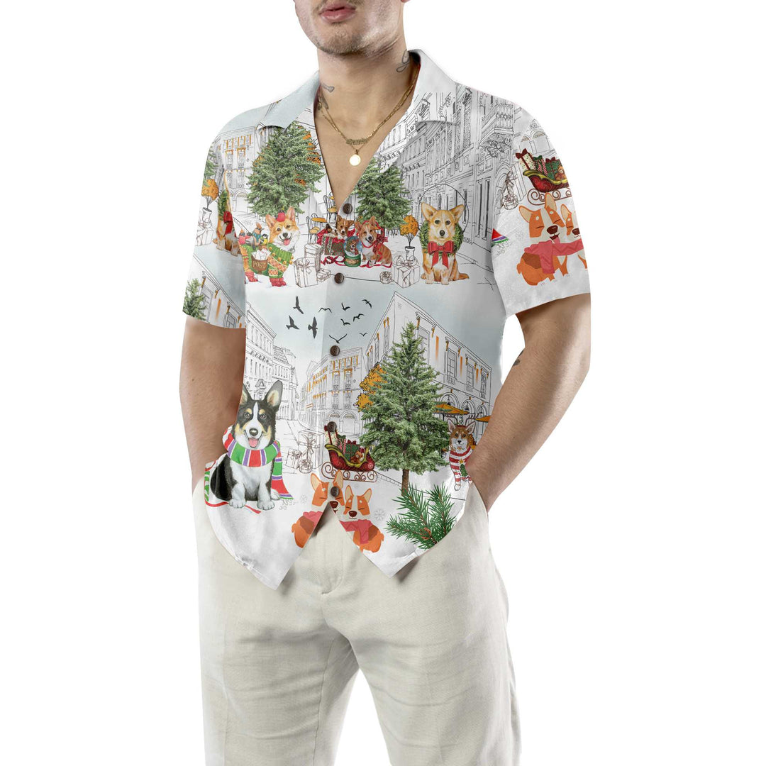Lune London | Corgis At Christmas Hawaiian Shirt, Christmas Corgi Shirt for Men & Women, Best Christmas Gift