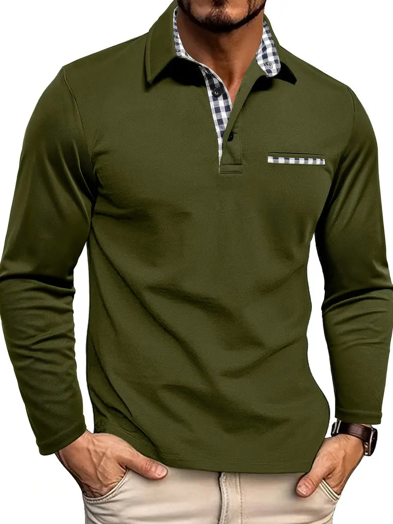 Lune London | Cotton Long Sleeve Polo Shirt for Men - Comfortable Fit