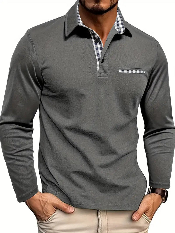 Lune London | Cotton Long Sleeve Polo Shirt for Men - Comfortable Fit