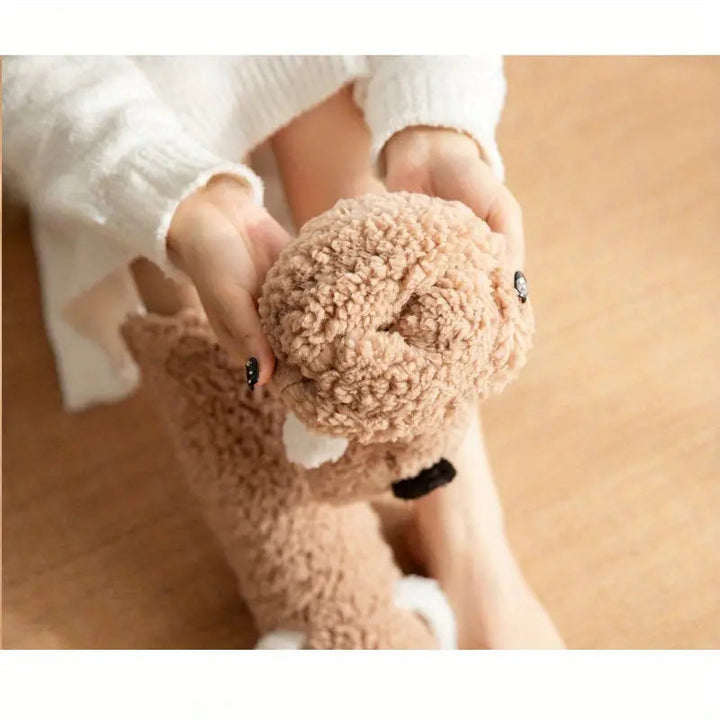 Lune London | Winter plush non-slip socks with animal pattern for kids and adults