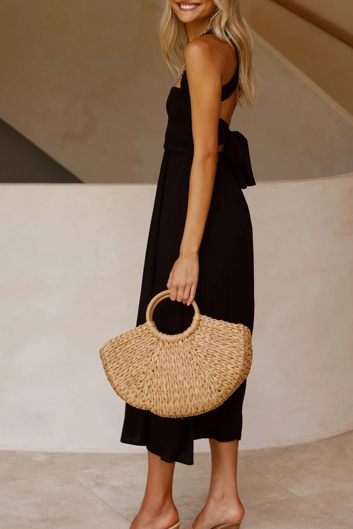 Lune London | Crisscross Tie-Back Midi Dress