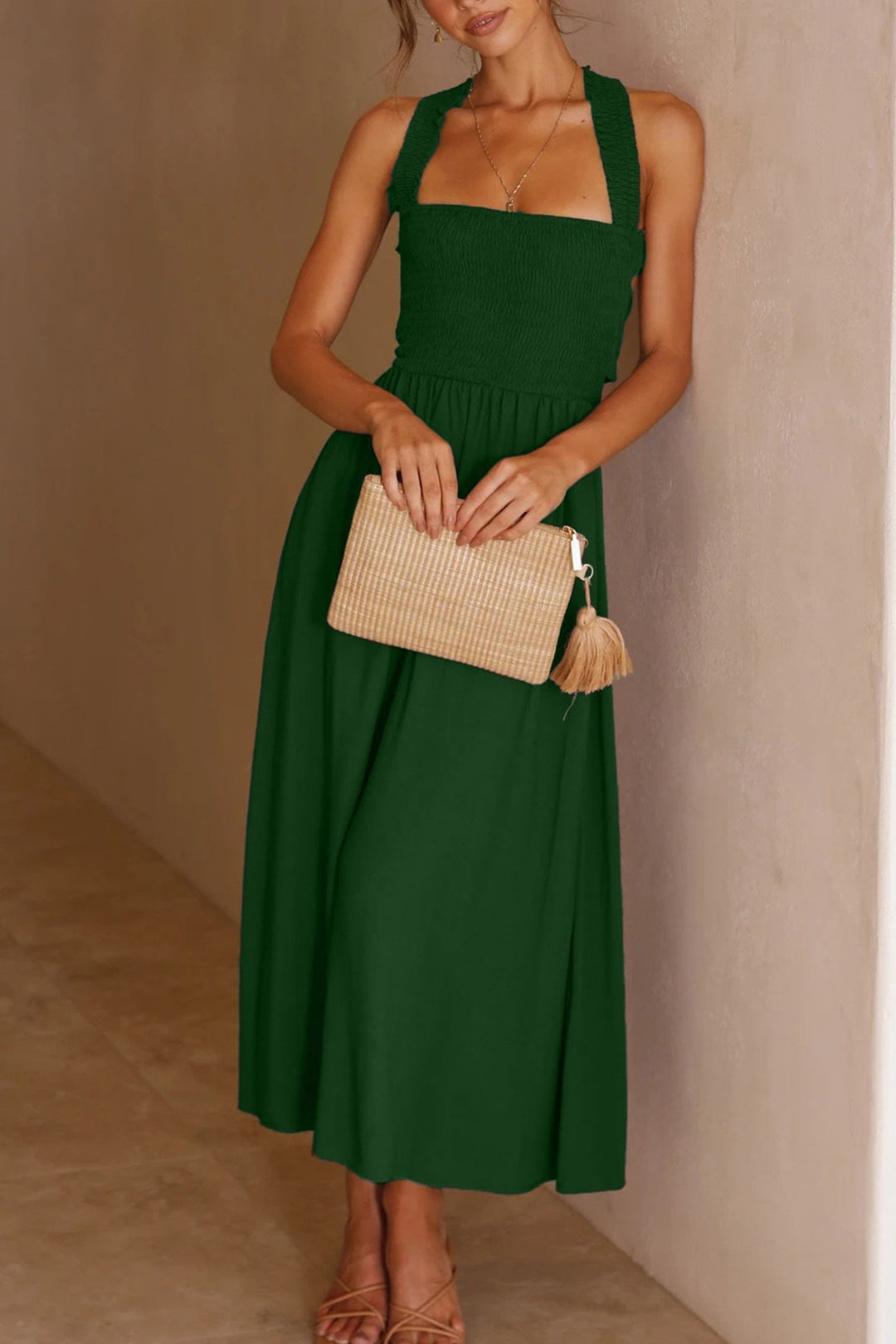 Lune London | Crisscross Tie-Back Midi Dress