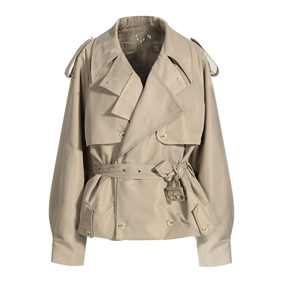 Lune London | Women's Modern Cropped Trench Coat with Long Sleeves