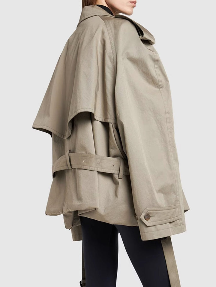 Lune London | Women's Modern Cropped Trench Coat with Long Sleeves