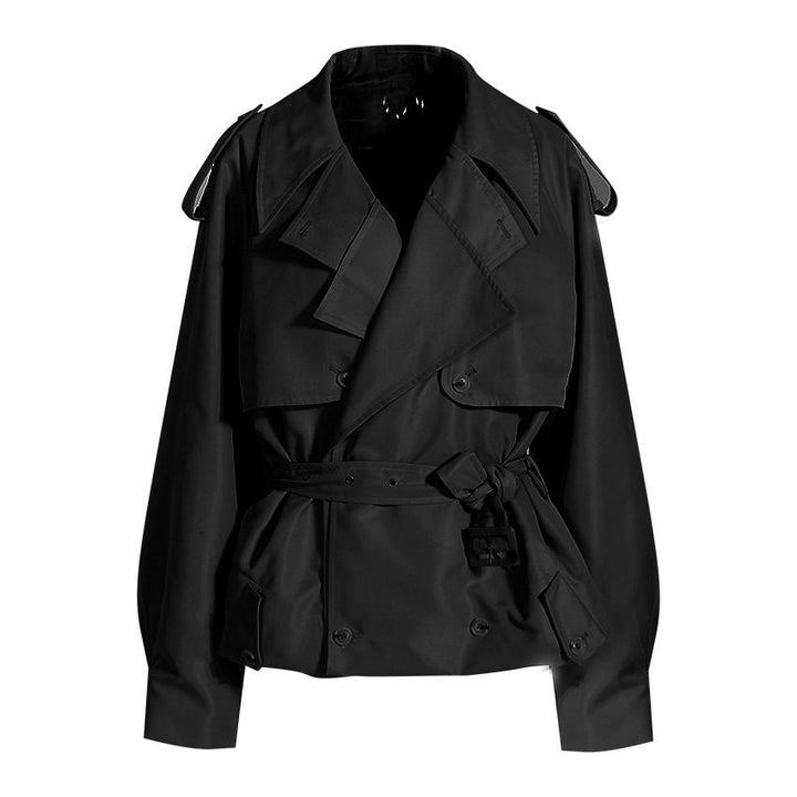 Lune London | Women's Modern Cropped Trench Coat with Long Sleeves