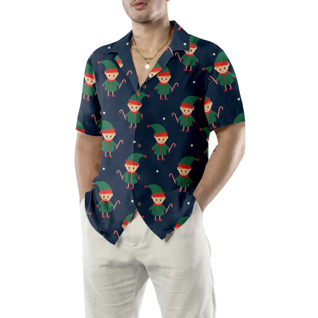 Lune London | Small elf with Hawaiian shirt made of sugar cane, fun Christmas elf t-shirt, best Christmas gift idea