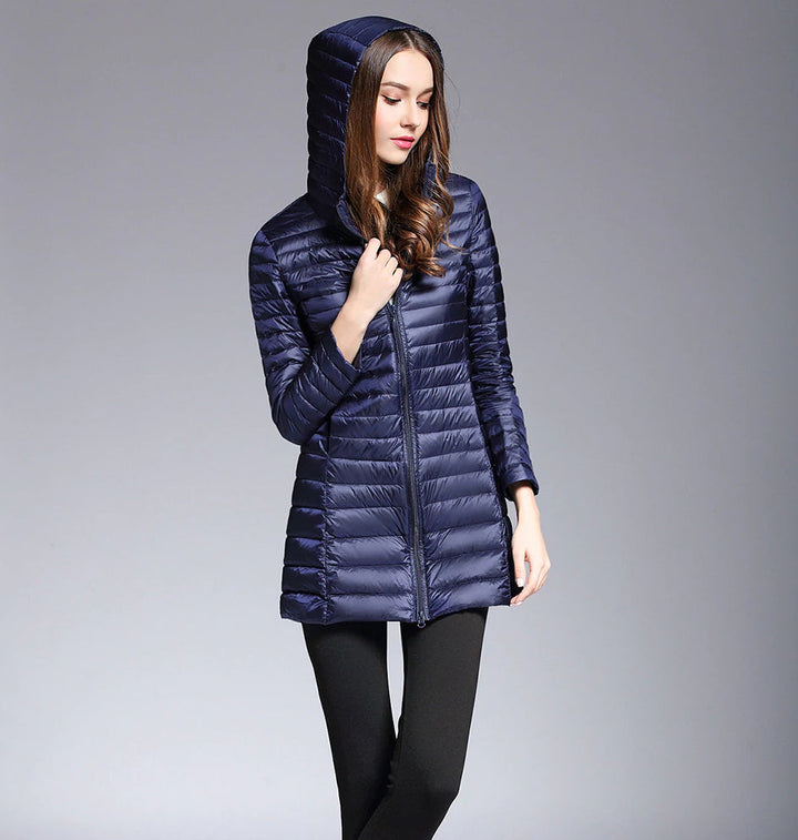 Lune London | Long Down Jacket with Hood Practical Lightness