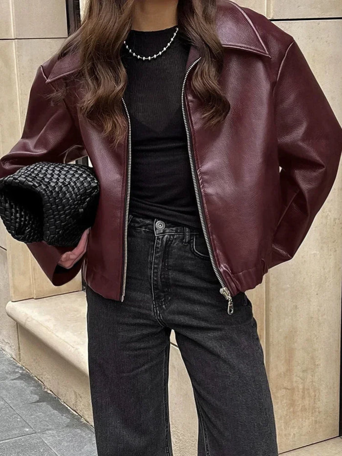 Lune London | High-quality vegan leather jacket for women Maelle
