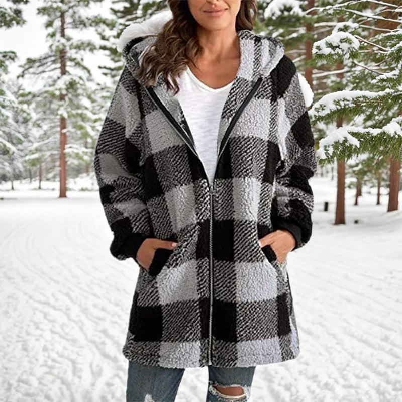 Lune London | Winter patchwork coat - Longer | | Hooded coat