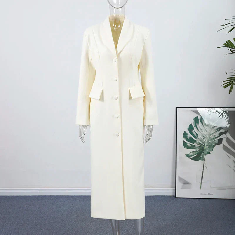 Lune London | Women's coat - Elegant wool coat with a classic lapel collar and warm padding for autumn and winter