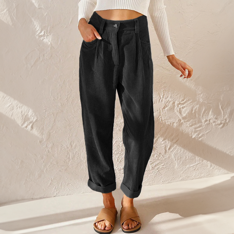 Lune London | Loose High Waist Cord Pants for Women