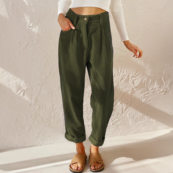 Lune London | Loose High Waist Cord Pants for Women