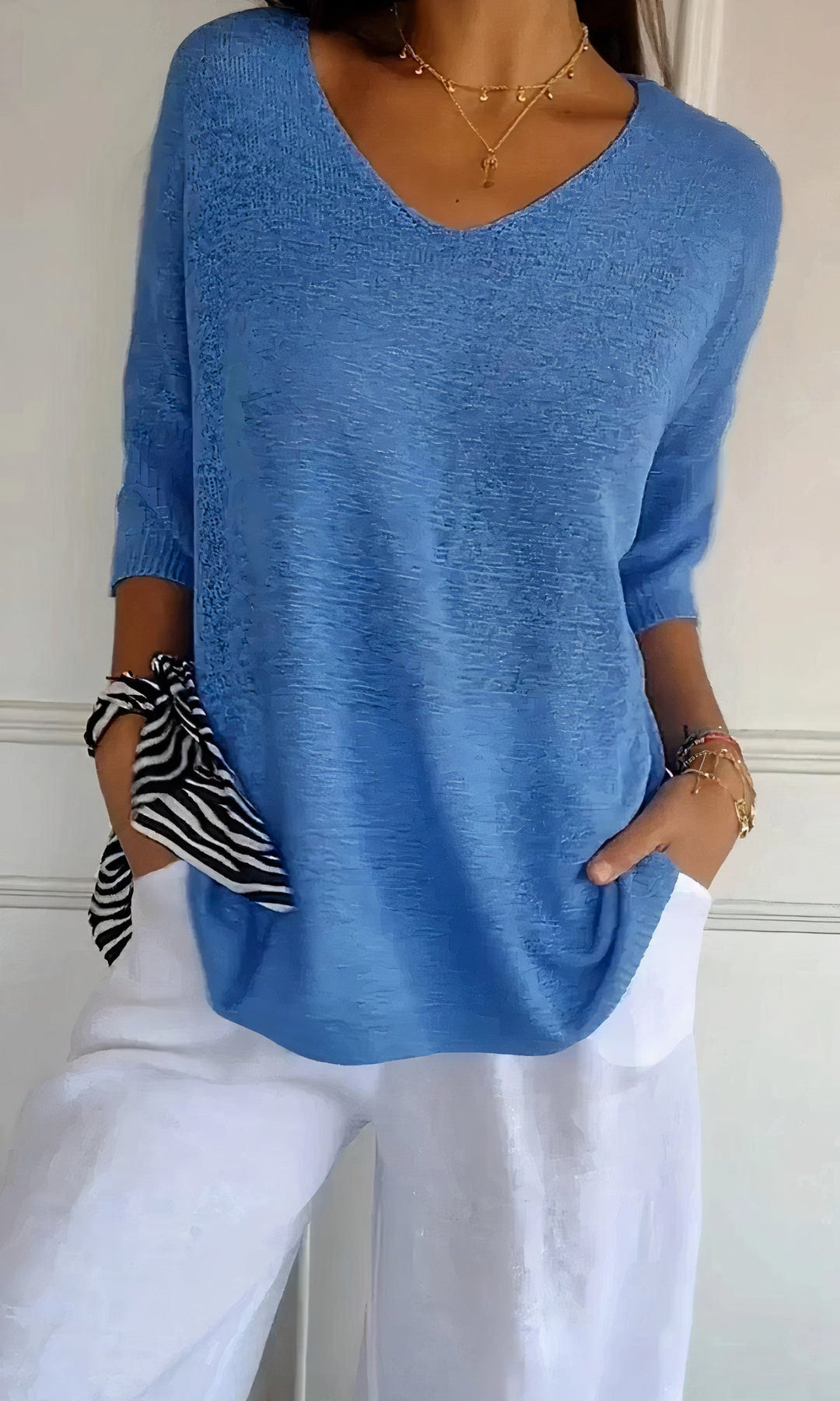 Lune London | Casual Knitted V-Neck Top