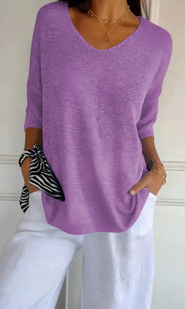 Lune London | Casual Knitted V-Neck Top