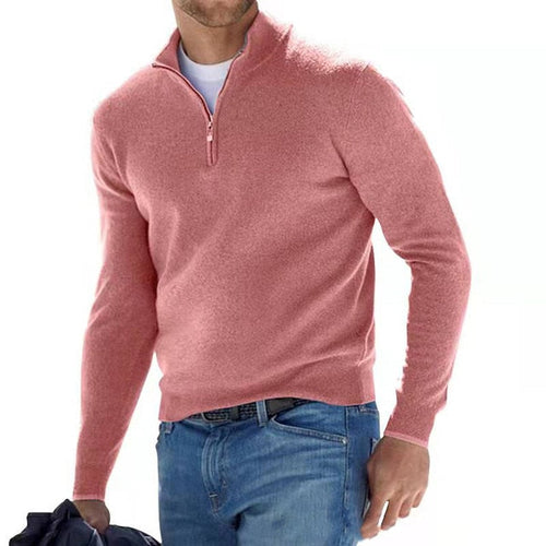 Lune London | Pull à col en V - Sweat-shirt pour hommes avec fermeture éclair