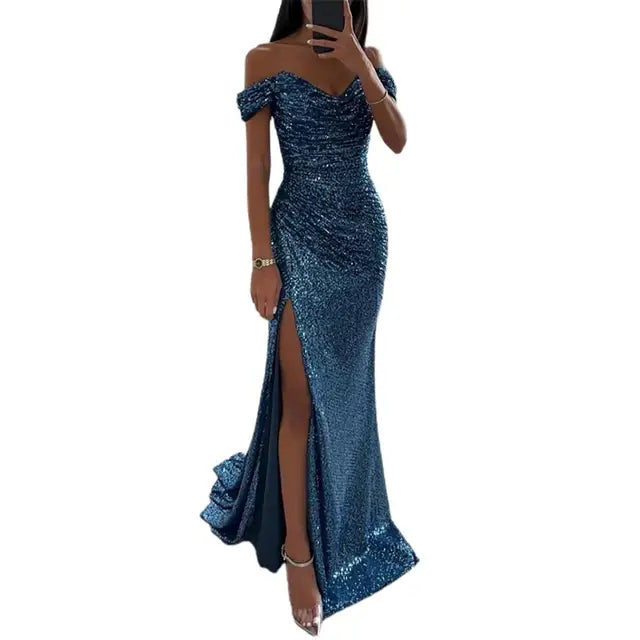 Lune London | Elegant V neck evening dress