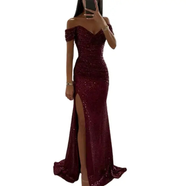 Lune London | Elegant V Neck Evening Dress