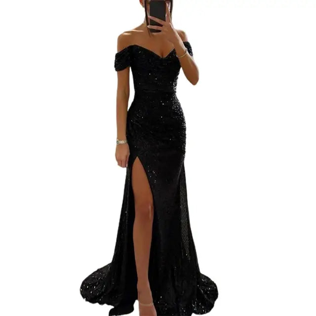 Lune London | Elegant V Neck Evening Dress