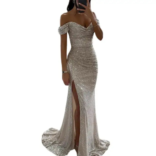 Lune London | Dress Elegant Off-Shoulder Evening Dress