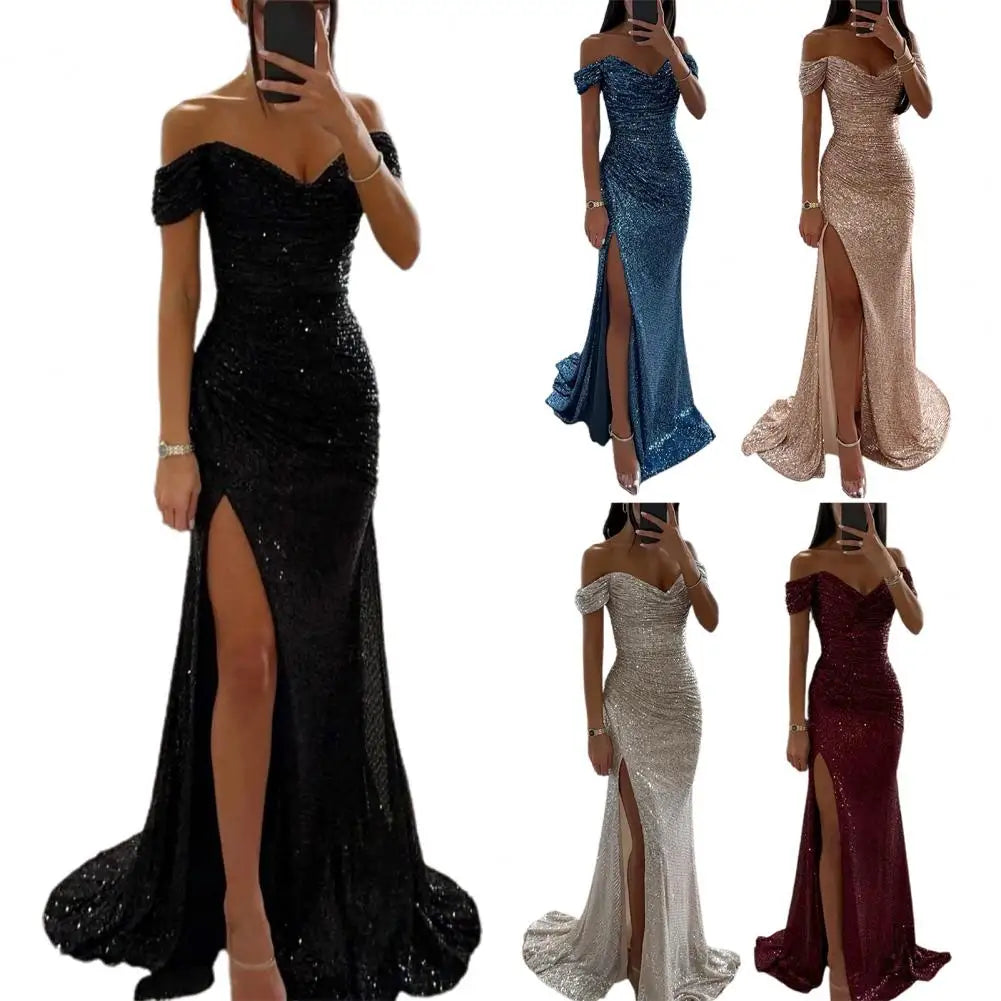 Lune London | Elegant V Neck Evening Dress