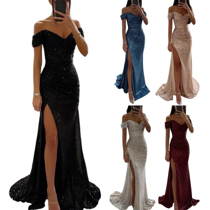 Lune London | Elegant V Neck Evening Dress