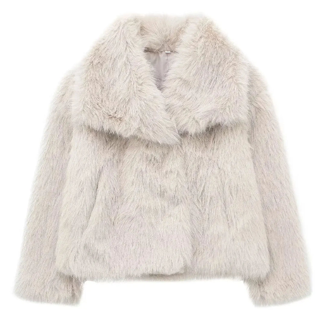 Lune London | Manteau d'hiver pour femmes - Manteau long en fausse fourrure