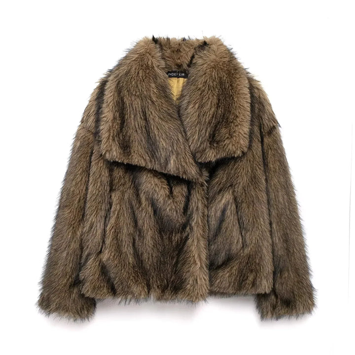 Lune London | Manteau d'hiver pour femmes - Manteau long en fausse fourrure