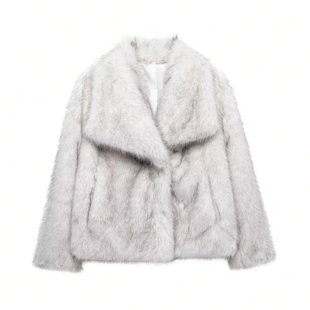 Lune London | Manteau d'hiver pour femmes - Manteau long en fausse fourrure