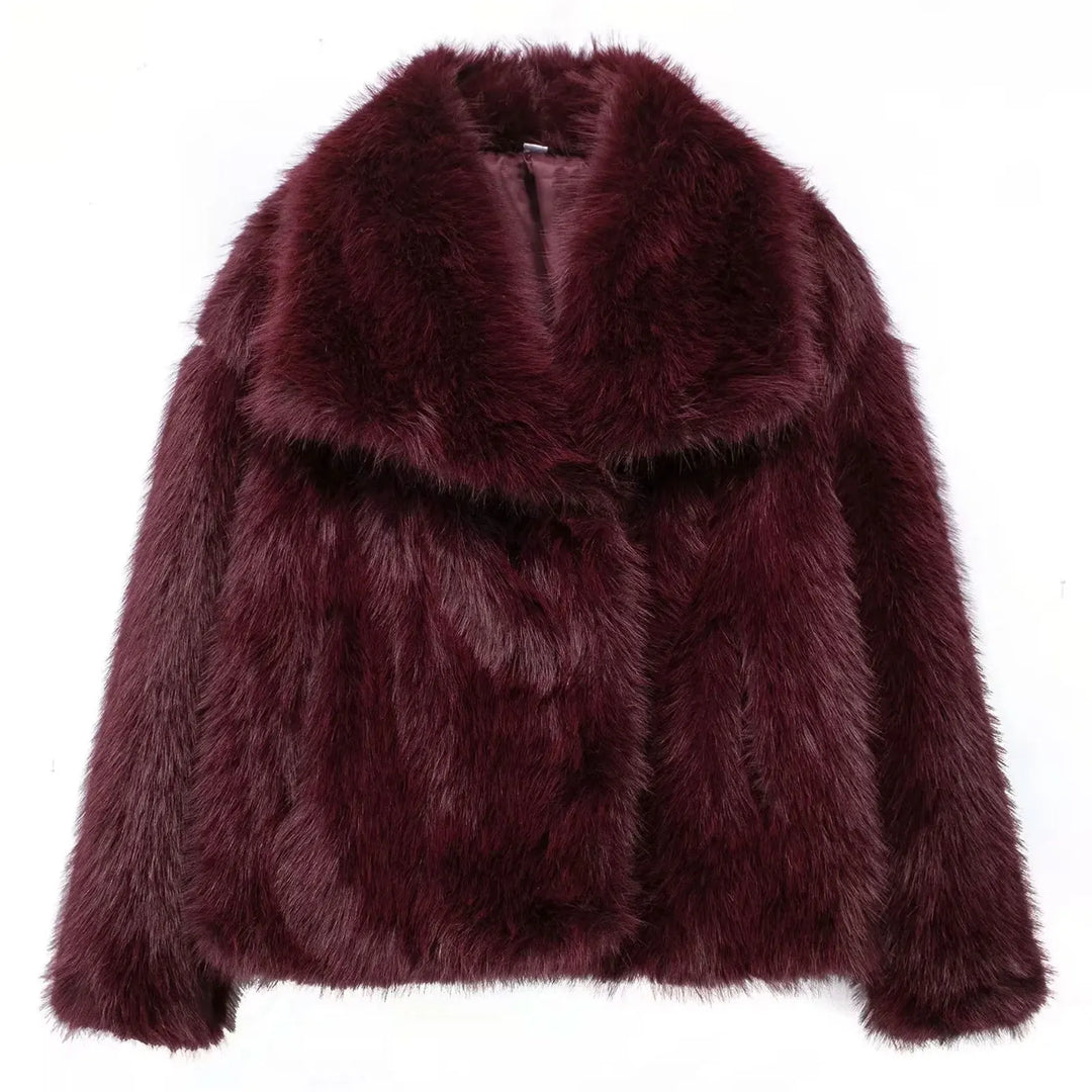 Lune London | Manteau d'hiver pour femmes - Manteau long en fausse fourrure