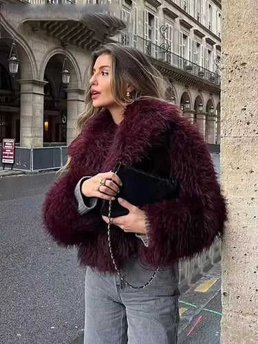 Lune London | Manteau d'hiver pour femmes - Manteau long en fausse fourrure