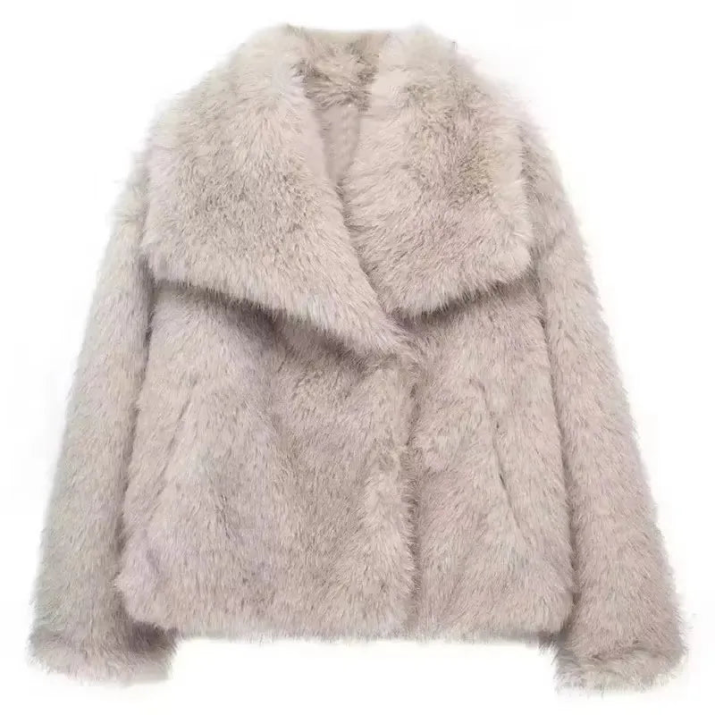 Lune London | Manteau d'hiver pour femmes - Manteau long en fausse fourrure