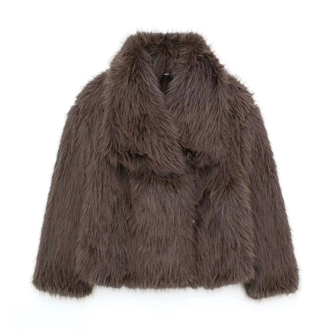 Lune London | Manteau d'hiver pour femmes - Manteau long en fausse fourrure