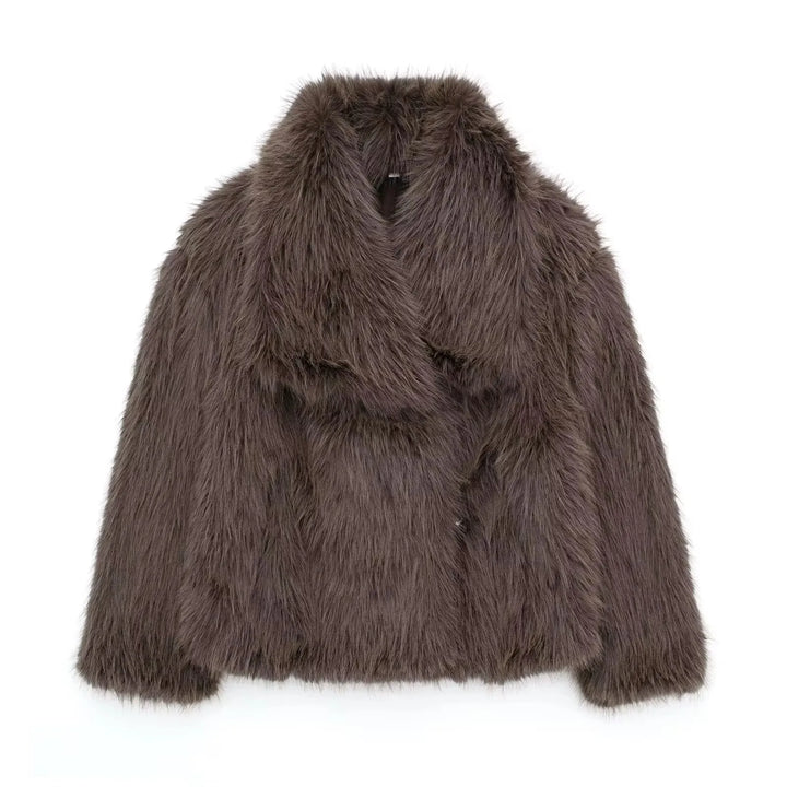 Lune London | Manteau d'hiver pour femmes - Manteau long en fausse fourrure
