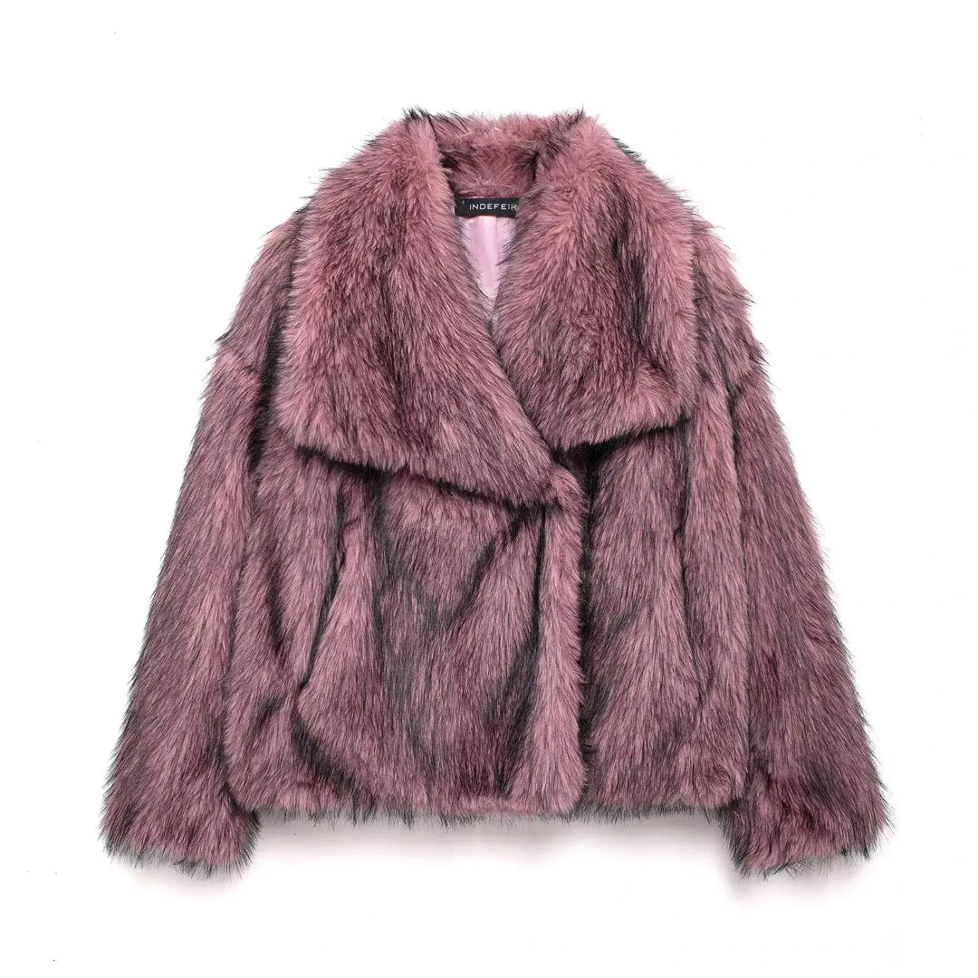 Lune London | Manteau d'hiver pour femmes - Manteau long en fausse fourrure