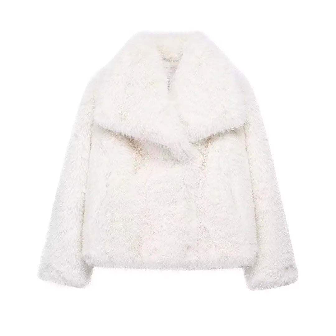 Lune London | Manteau d'hiver pour femmes - Manteau long en fausse fourrure