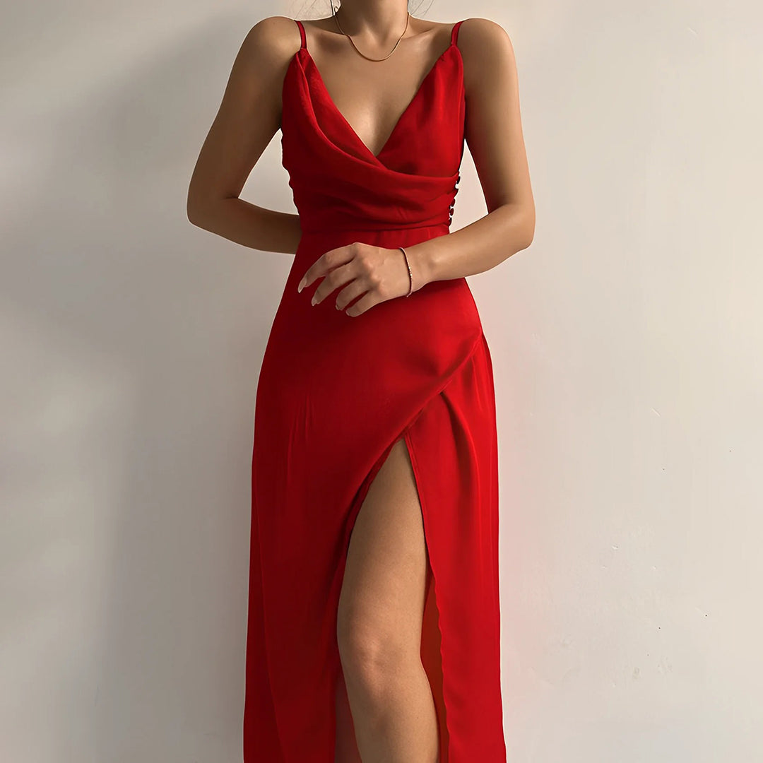 Chic Und Stil | Dress Slit Sleeveless Formal Dress Maxi Dress